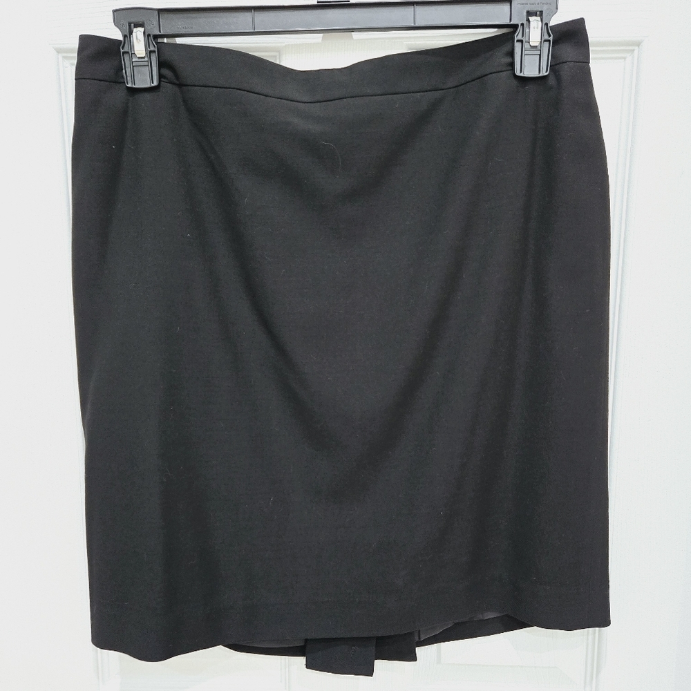 Ann Taylor Petite Black Pencil Skirt Buttons Back Zipper Size 12P  NWT $79.99